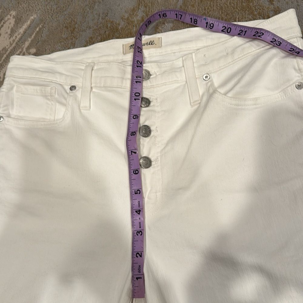 Madewell white 10" High-Rise Skinny Crop Jeans: Button-Front Edition size 32 EUC - Picture 9 of 10